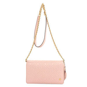 Tory Burch Shoulder Wallet, Stitched Leather Long Wallet for Women